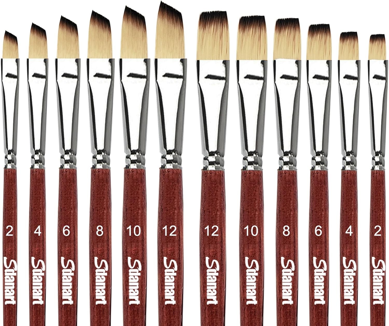 Watercolor Brushes Profal ， 6 Flat Painting Brush and 6