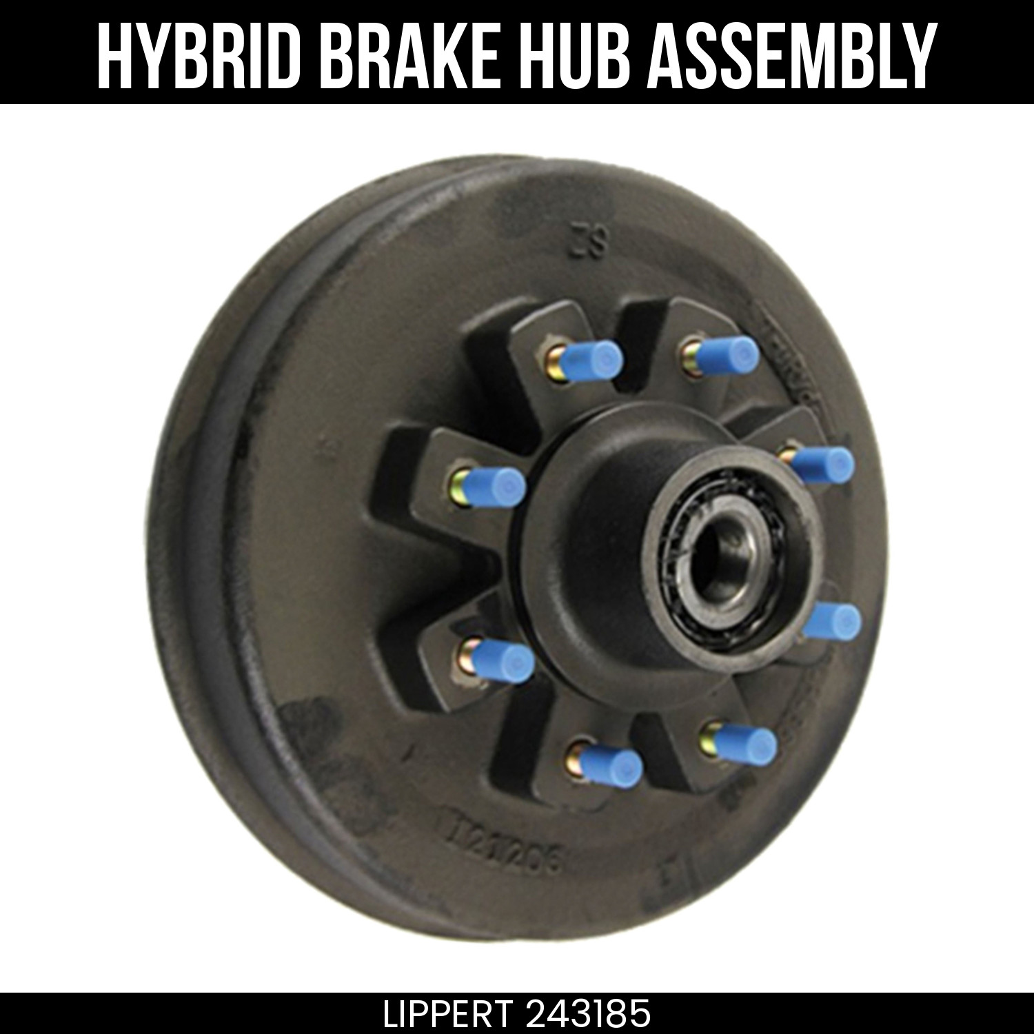 Lippert Threaded Hybrid Brake Hub for 8K Axle 8x6.5" Wheel 9/16" Studs Durable