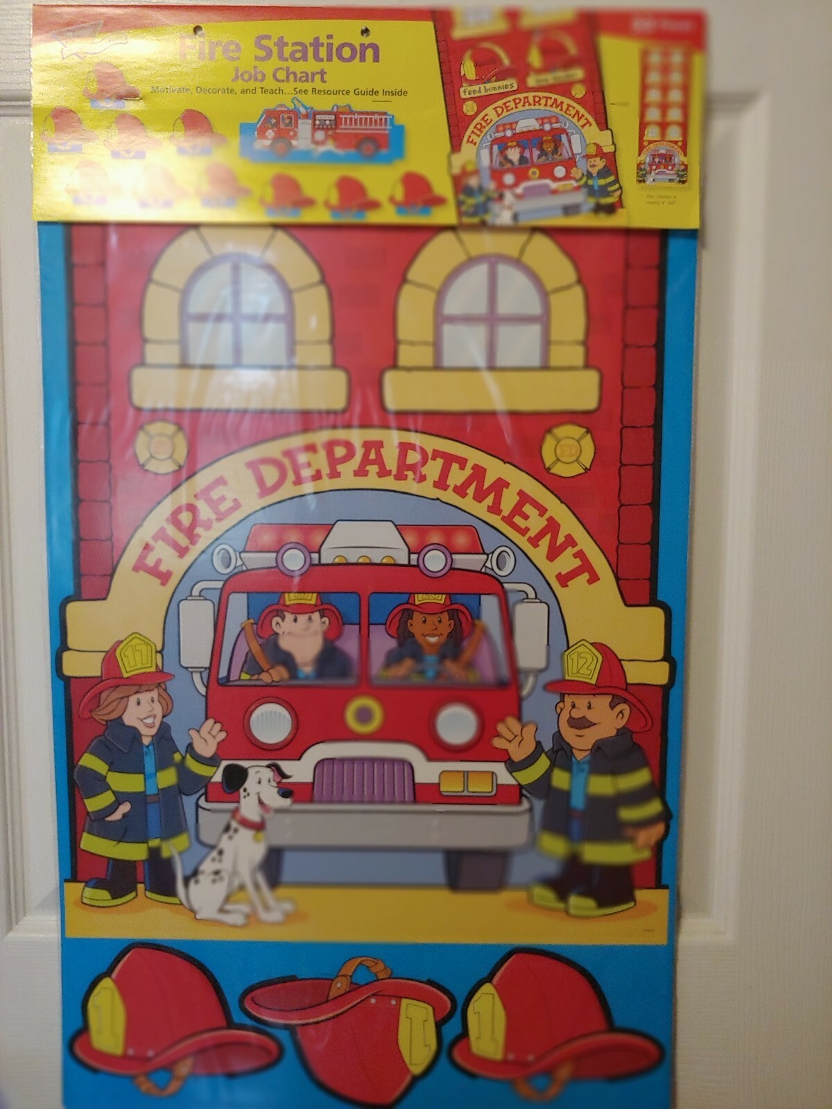 School Supplies: 33 Piece "Fire Station Job Chart" Bulletin Board Set ~ XL