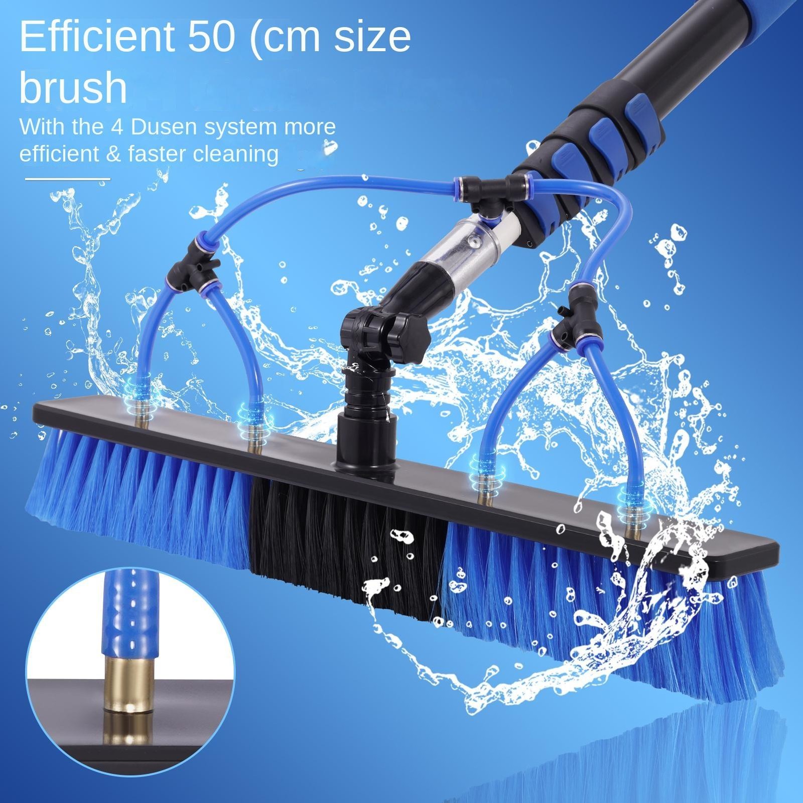 16Ft Solar Panel Cleaning Pole Kit With 33 Ft Water pipe And Brush System