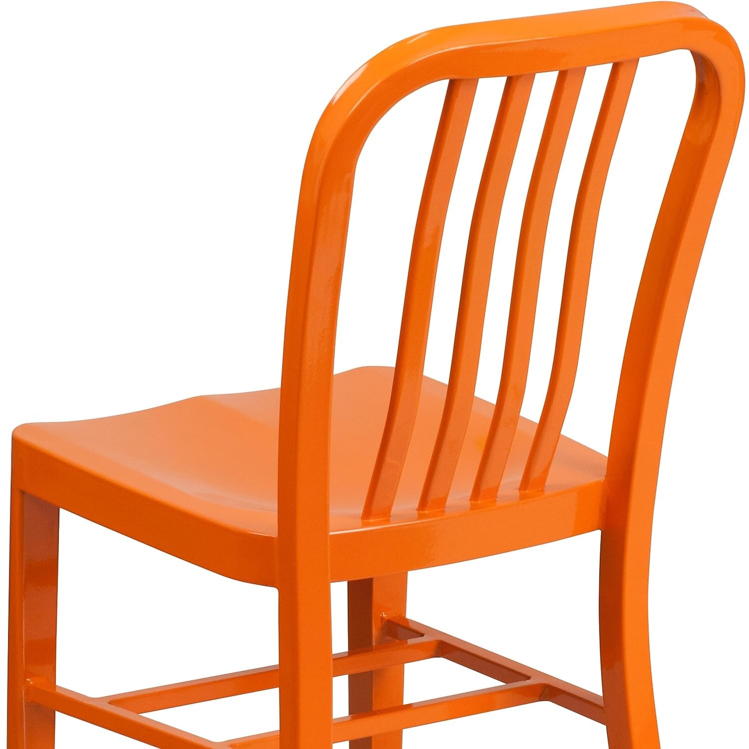 Bowery Hill 18.5" Modern Metal Indoor-Outdoor Dining Chair in Orange