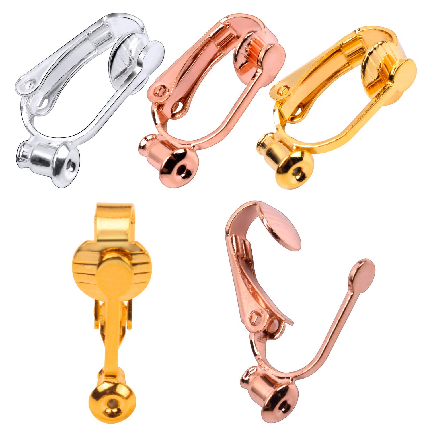 Clip-on Earring Converter,18 Pieces Clip Gold/Silver/RoseGold