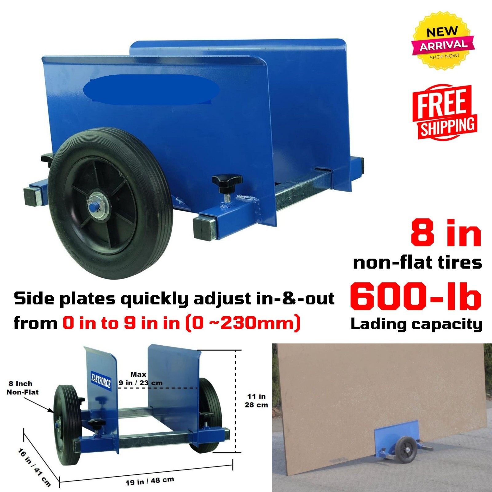 Heavy Duty Panel Dolly Drywall Mover Cart w Wheel for Plywood Door Window Ladder