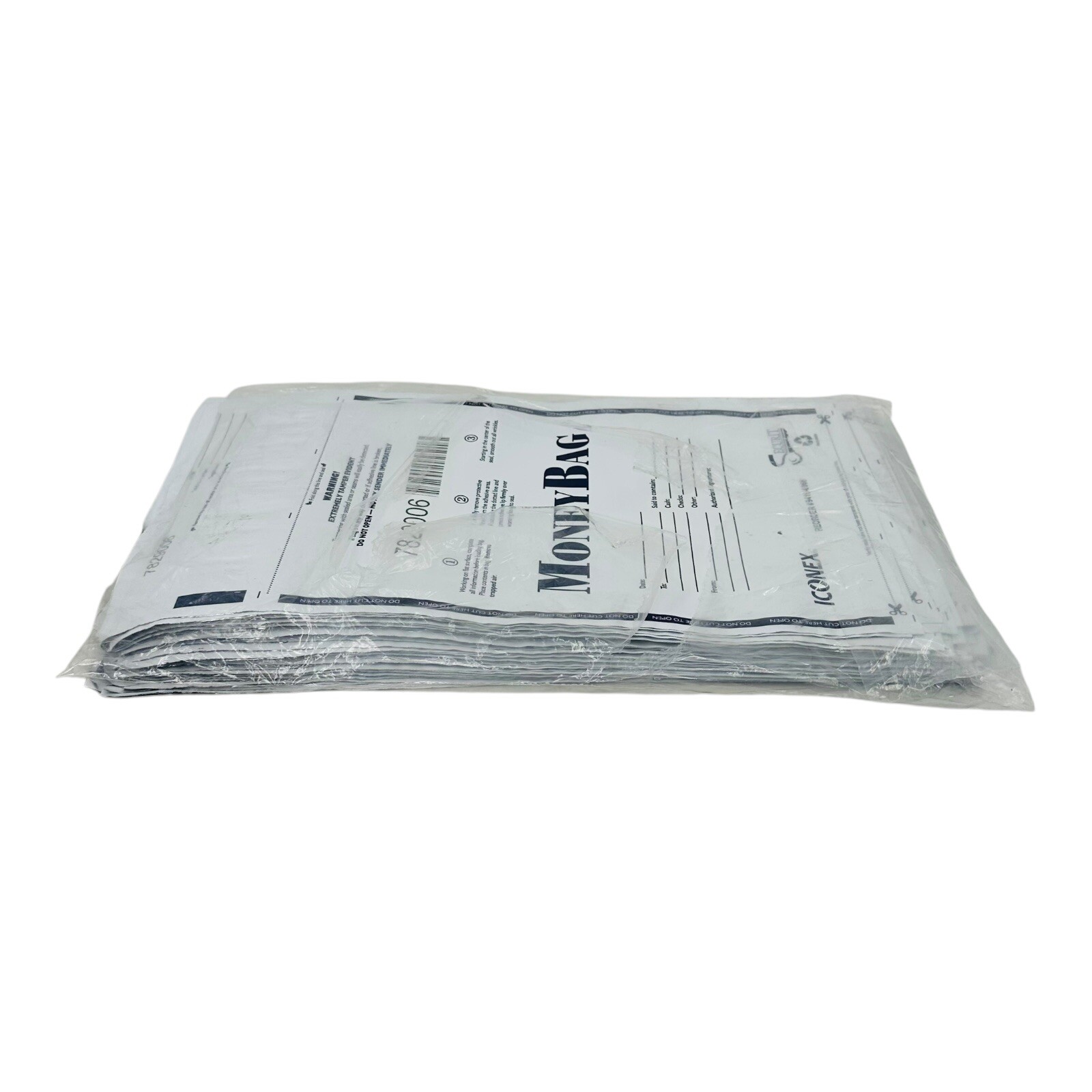 96 Bags Iconex SecurIT Tamper-Evident Deposit Bag Plastic 9 x 12 White 9419-0068