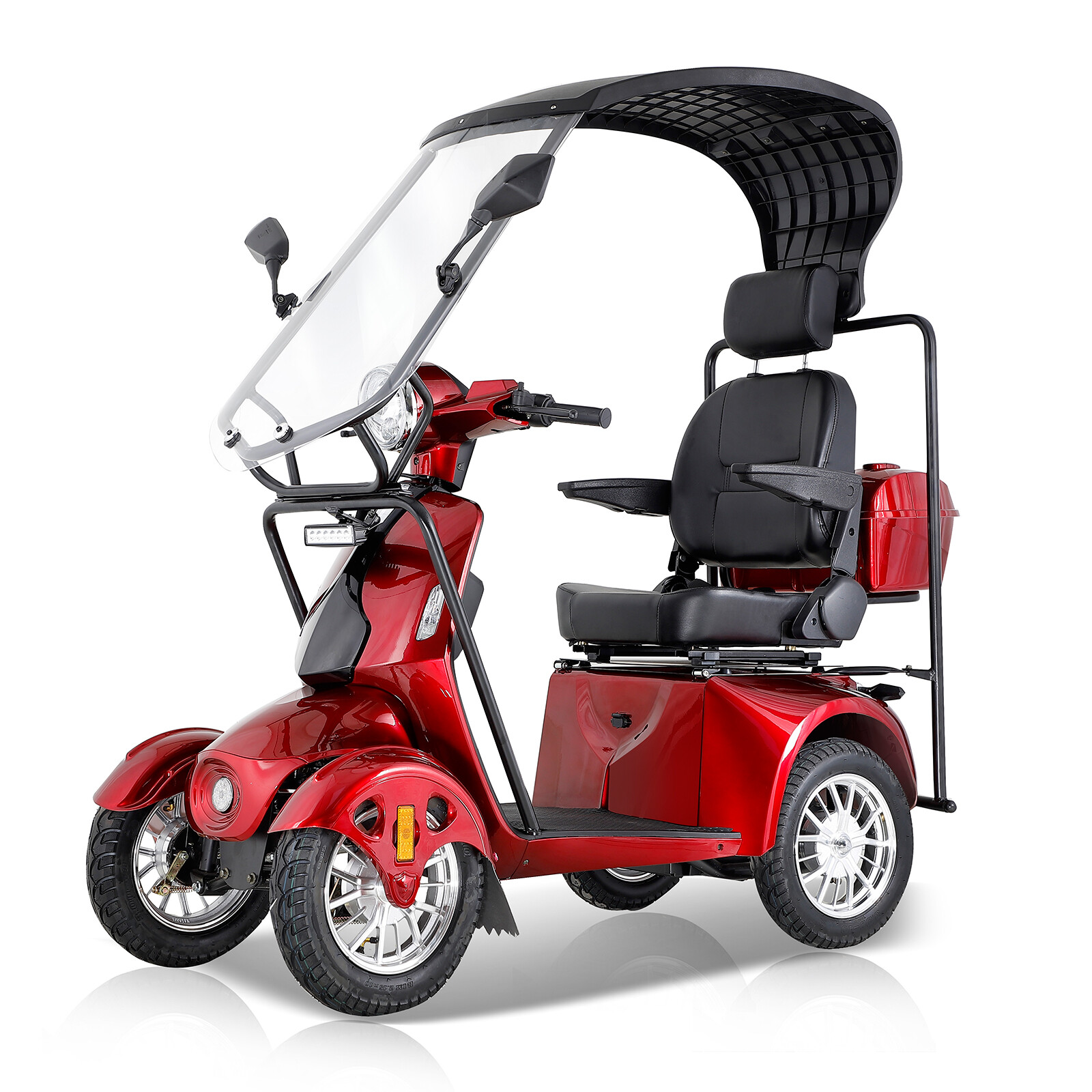 1000W 4 Wheels Mobility Scooters w/ Shade 500lbs Capacity 60V20AH Seniors Adults