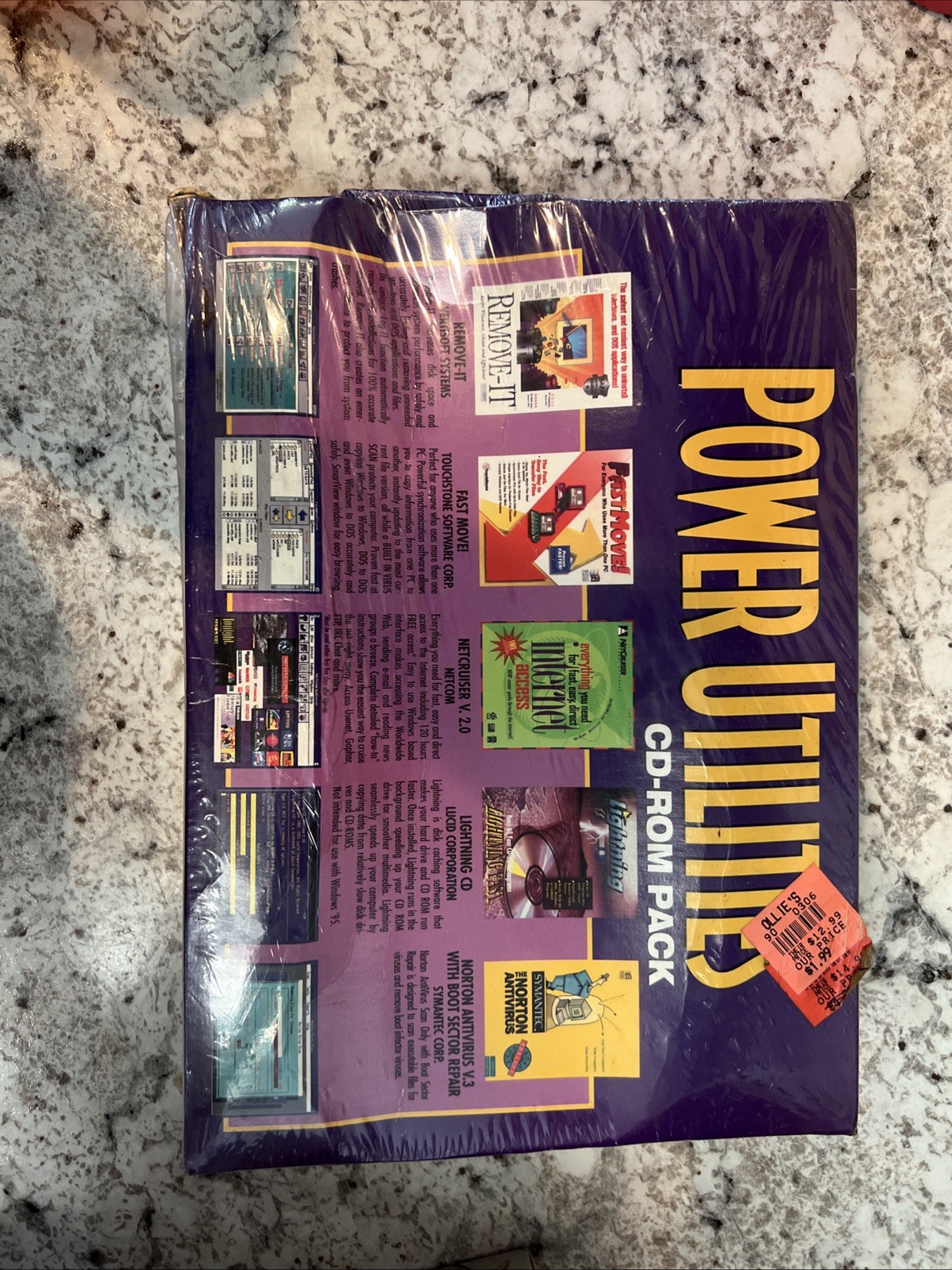 Power Utilities CD-ROM Pack 1995 SEALED NIB Remove It Fast Move Norton Lightning