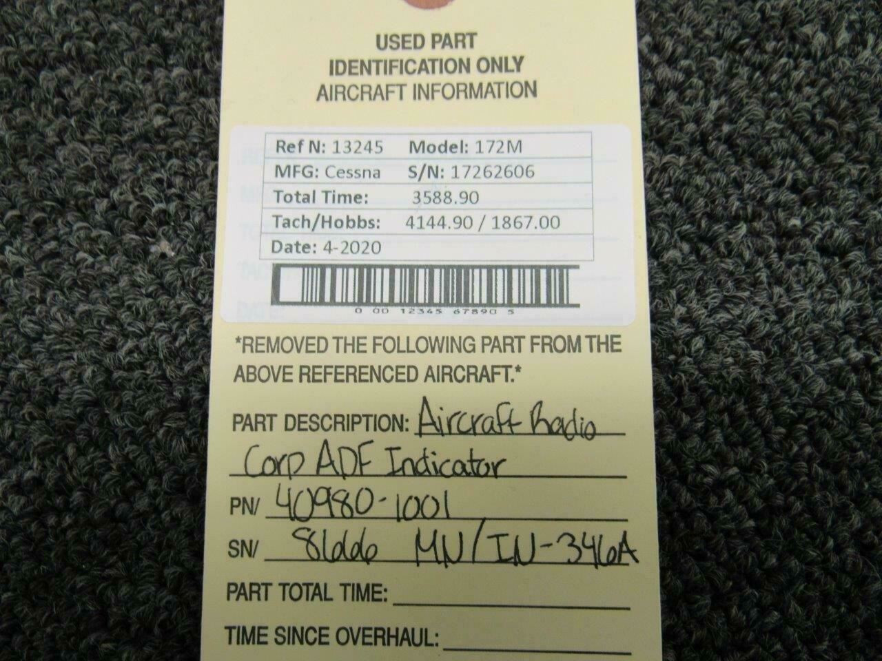 40980-1001 ARC IN-346A Automatic Direction Finder Indicator