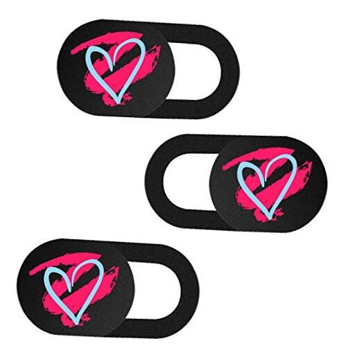 Webcam Cover Ultra Thin - Web Camera Cover fits Heart-Black & 3 pack