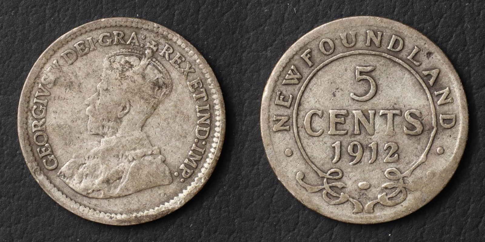 *Newfoundland Canada Silver Coin 5 Cents 1912, 1.166g, 15.69mm [E6267]7x3