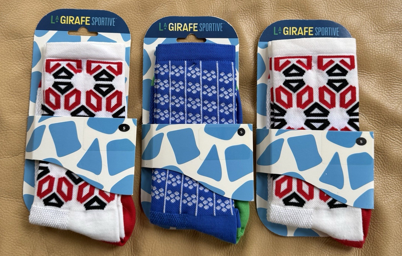 Lot of 3 Pairs Rare Ten Speed Hero, La Girafe Sportive Cycling Socks, W’s Small