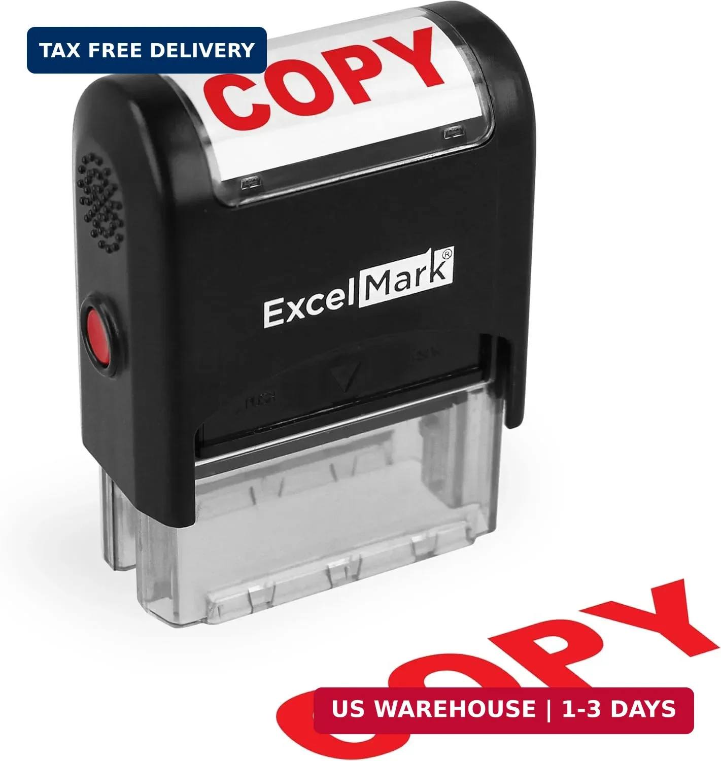 ExcelMark Copy Stamp Self-Inking Rubber Stamp - Red Ink for Office Use, Ideal fo