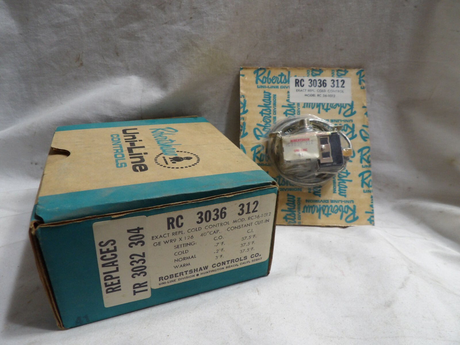 Robertshaw Uni-Line Controls RC 3036 312 Cold Control Kit