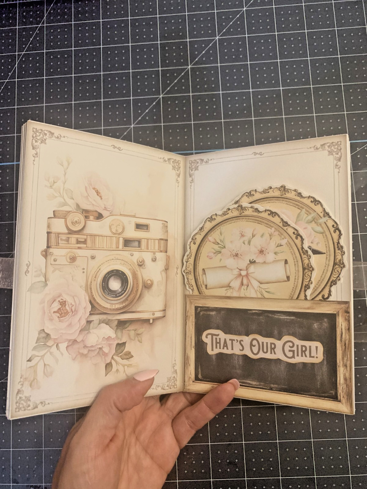 Handmade Graduation Journal Book | Shabby Chic Memory Book | Ephemera, Pockets.