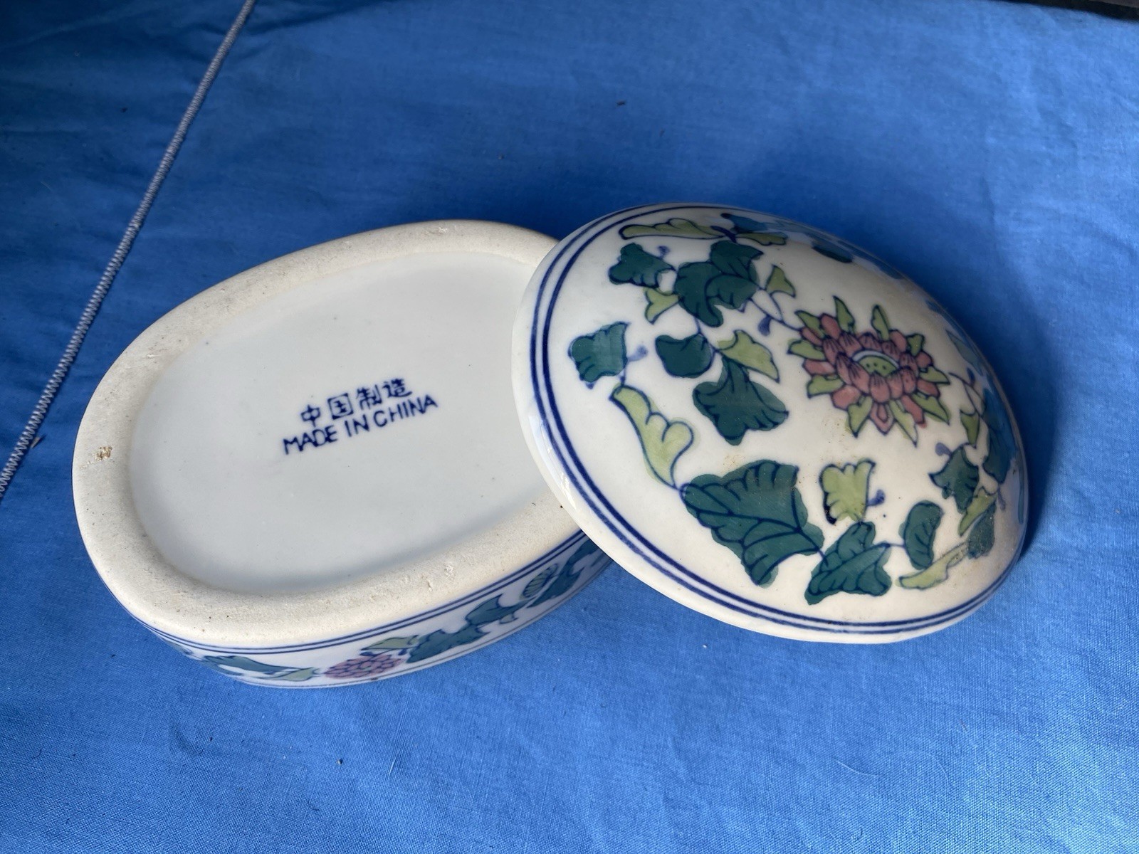 Old China porcelain trinket box