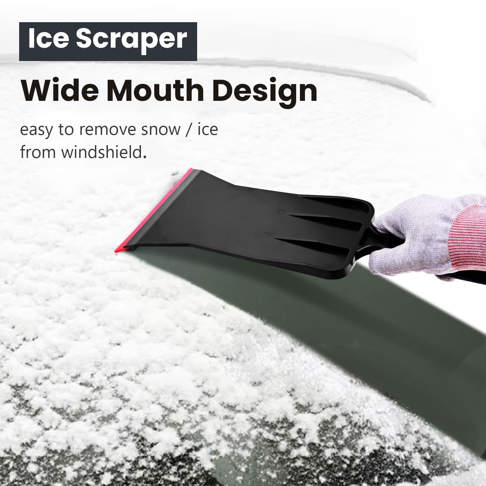 Window Tint Application Tools - Long Handle Squeegee & 2 Rubber Refills, Blue/Wh