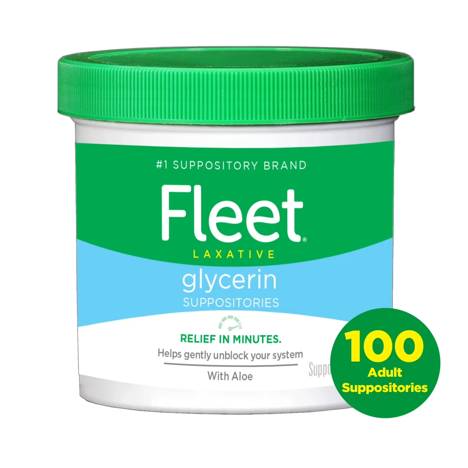 Fleet Laxative Glycerin Suppositories Adult Suppositories- 100 Ct-New & Sealed
