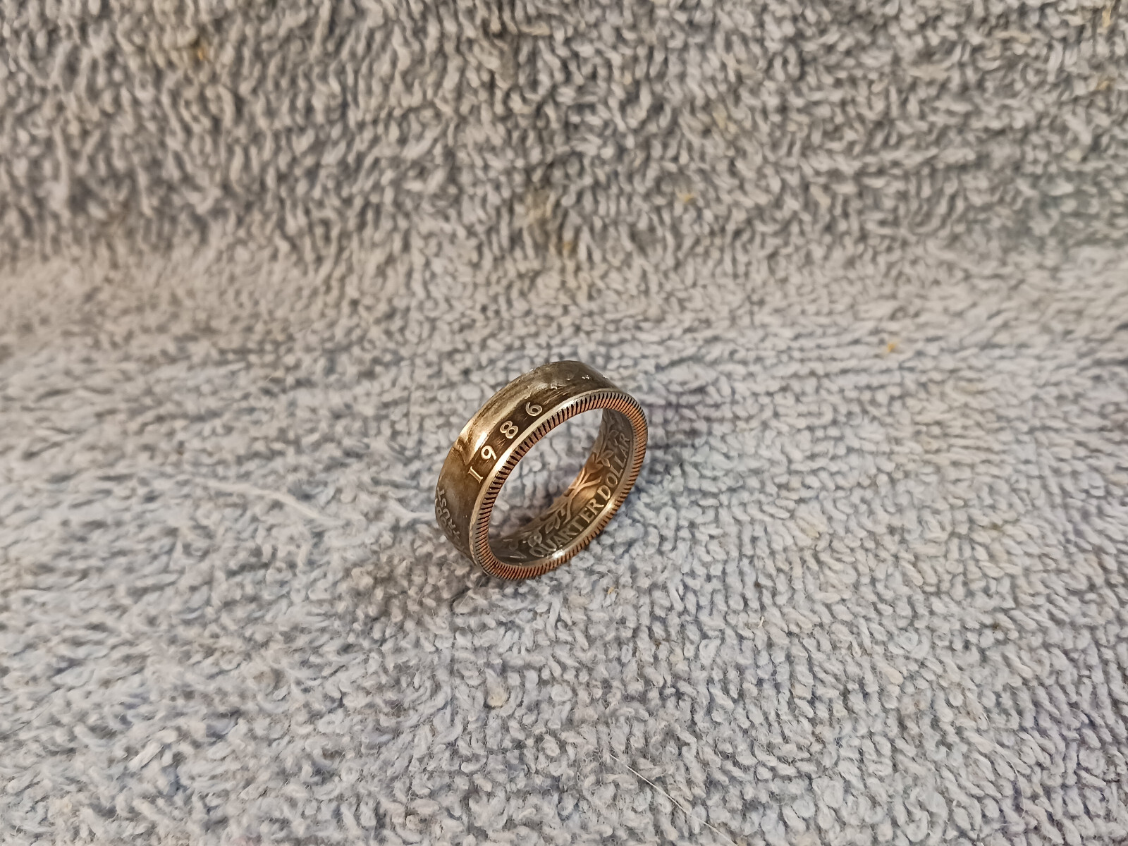 1986 Washington Quarters, Handmade Coin Ring, Size 7