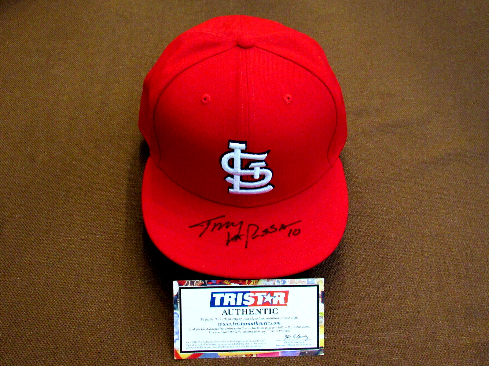 TONY LARUSSA 3X MGR OF THE YEAR CARDS SIGNED AUTO NEW ERA CAP HAT TRISTAR BEAUTY