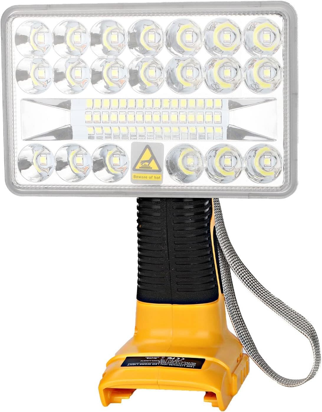 2000LM LED Work Light Suitable For DeWalt 20 VOLT MAX XR DCB205 Li-Ion Battery