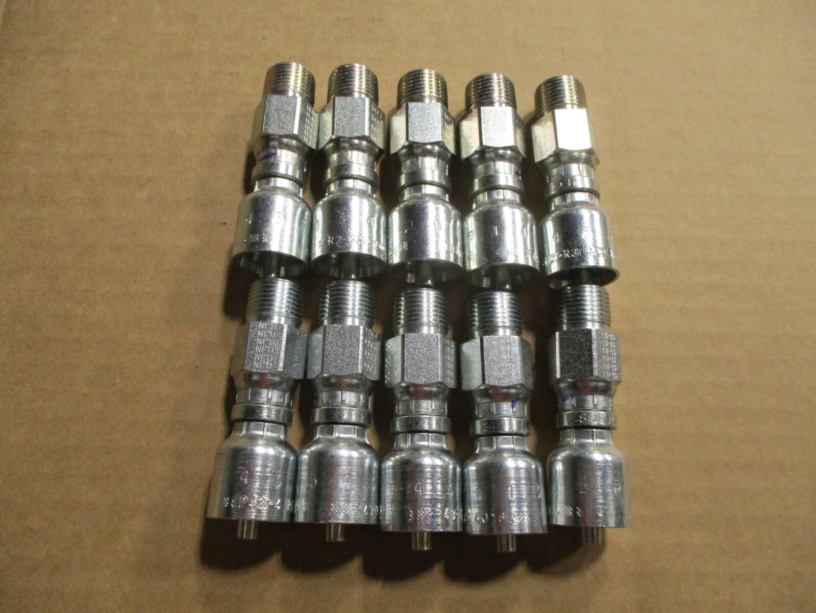 10 Pack Genuine Parker Hydraulic Hose Fittings 11343-6-4 Male NPTF Pipe Swivel