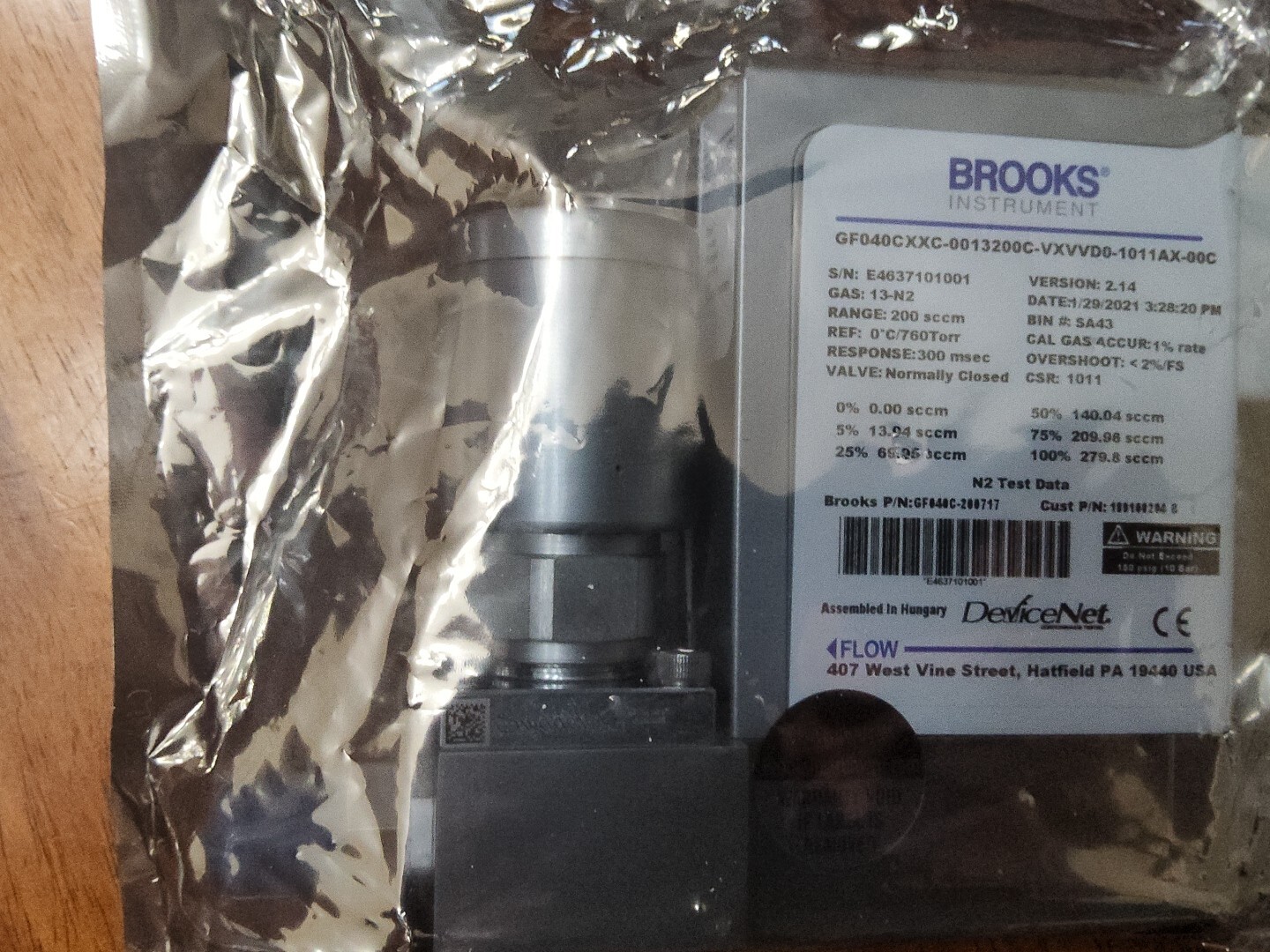 Mass Flow Controller Brooks Instruments GF040C