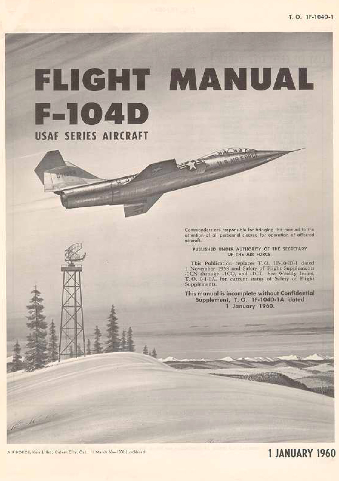 226 Page 1960 F-104D Starfighter AF Flight Manual Pilot's Handbook On Data CD
