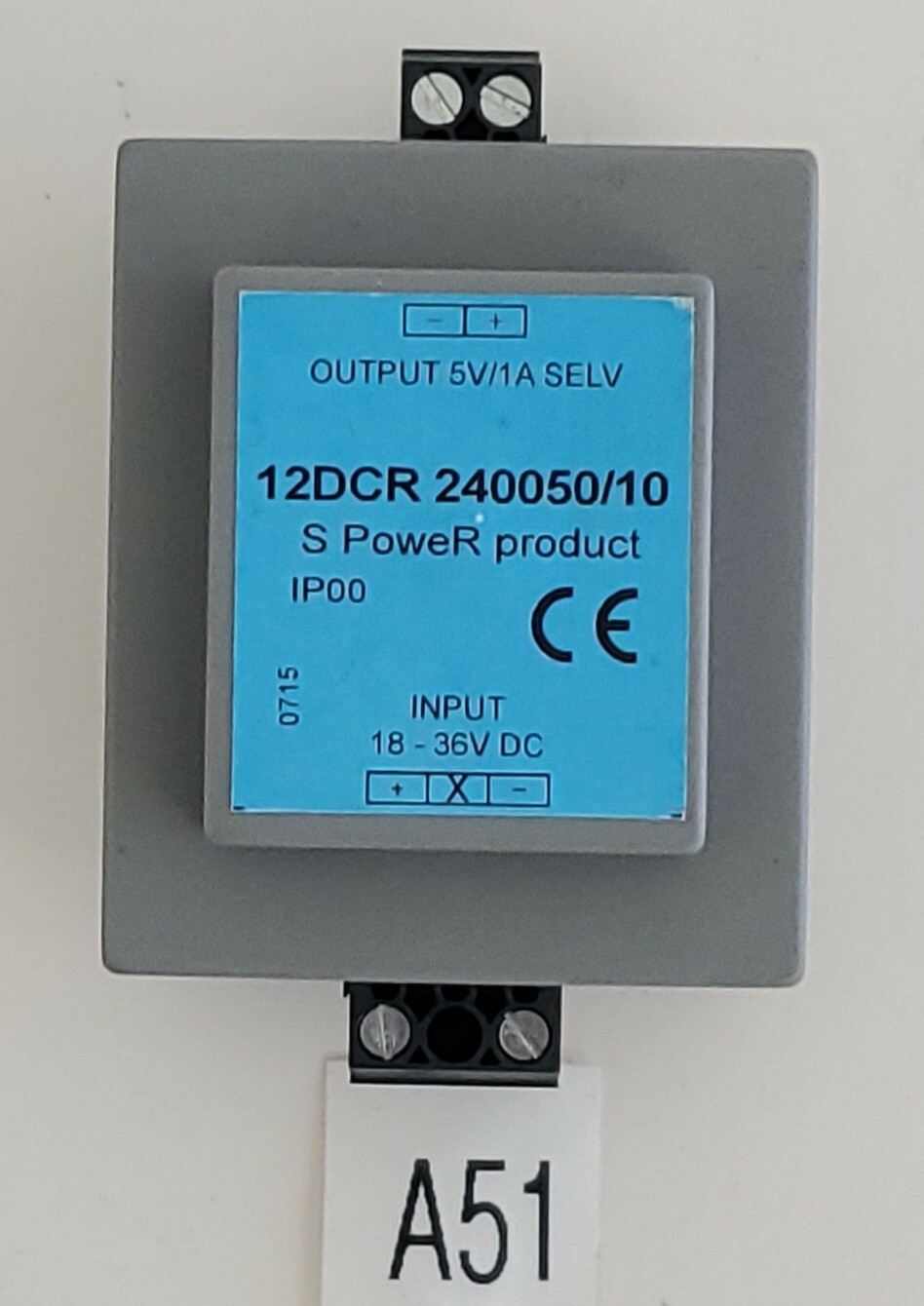 DC/DC Converter 12DCR 240050/10 S PoweR Product Out: 5V 1A In: 18-36Vdc Warranty