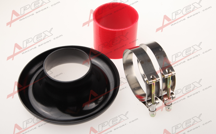 3" INCH BLACK UNIVERSAL VELOCITY STACK FOR COLD/RAM ENGINE AIR INTAKE/TURBO HORN
