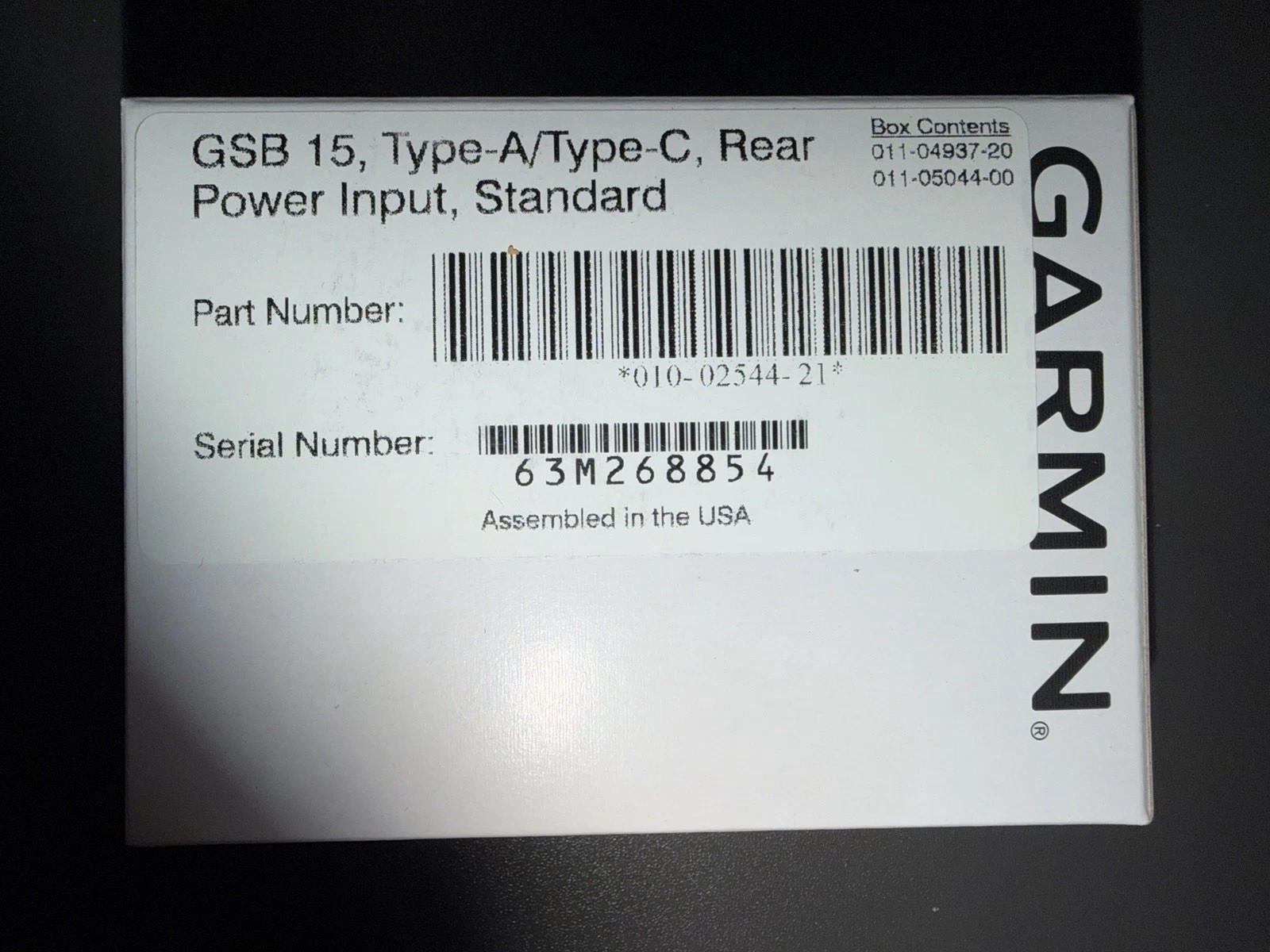 Garmin GSB 15 Type-A/Type-C Rear Power Input, Standard