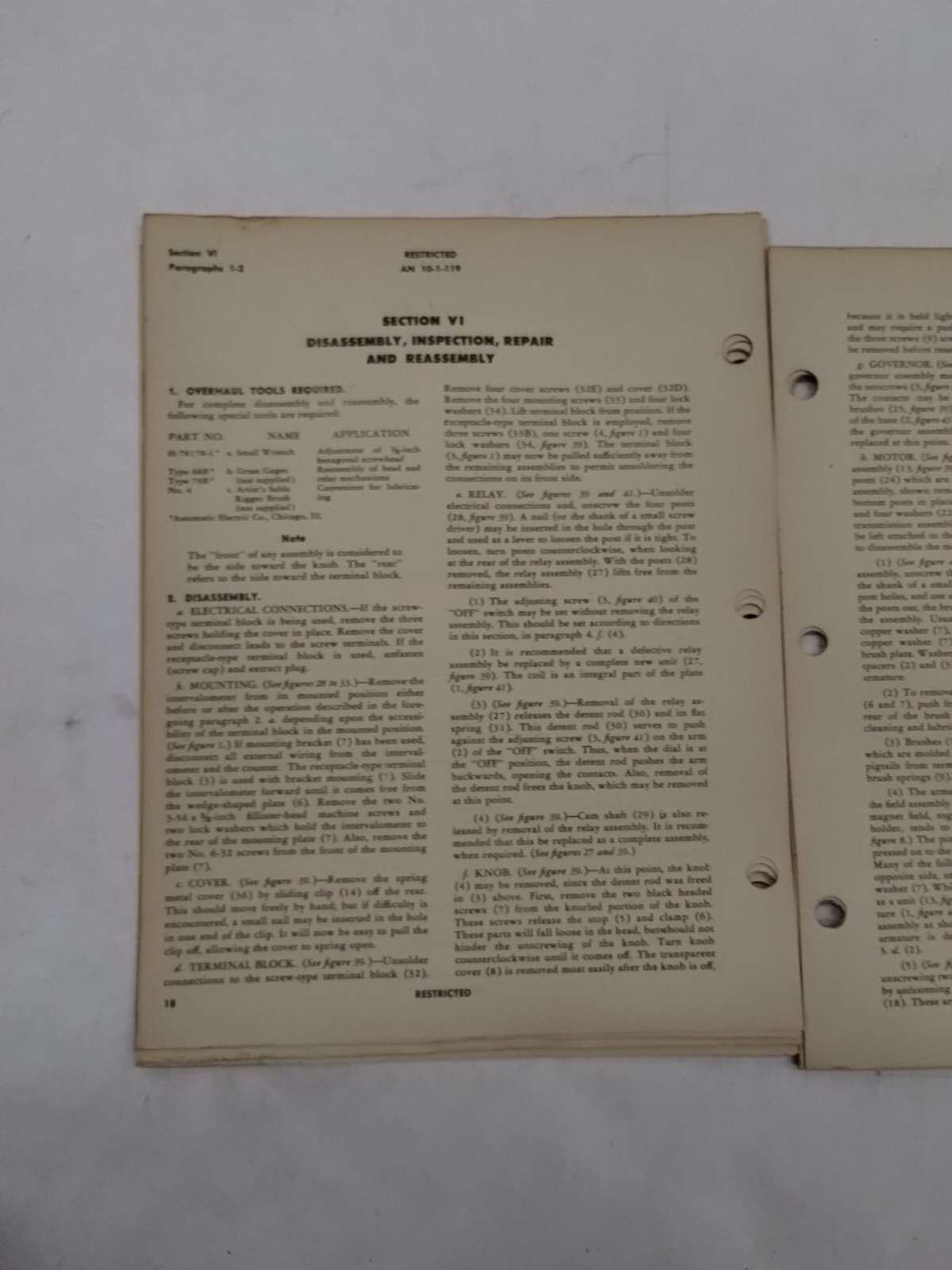 Automatic Electric Co. Intervalometer Type B-5 Handbook of Instructions/Parts