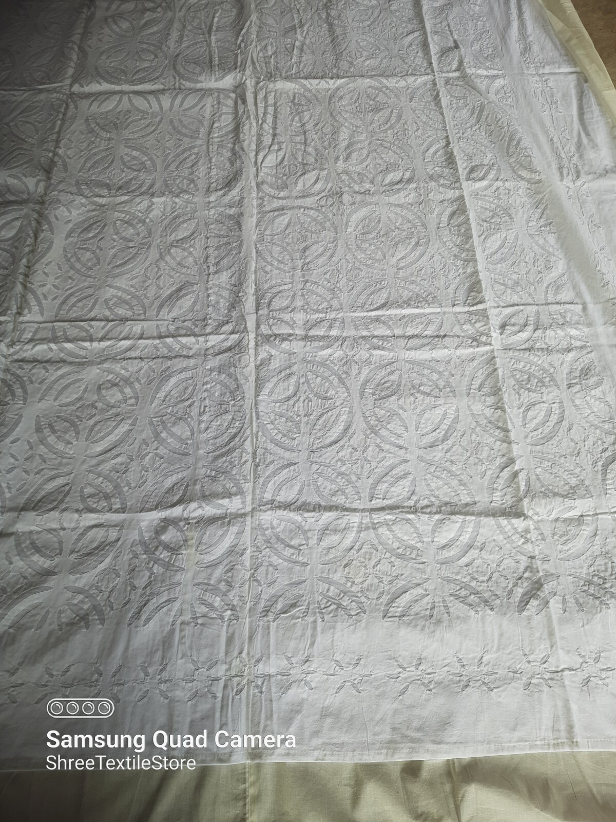 Organdy Cut-Worked Rectangle/Square/Round,Bedding Indian White Handmade Applique