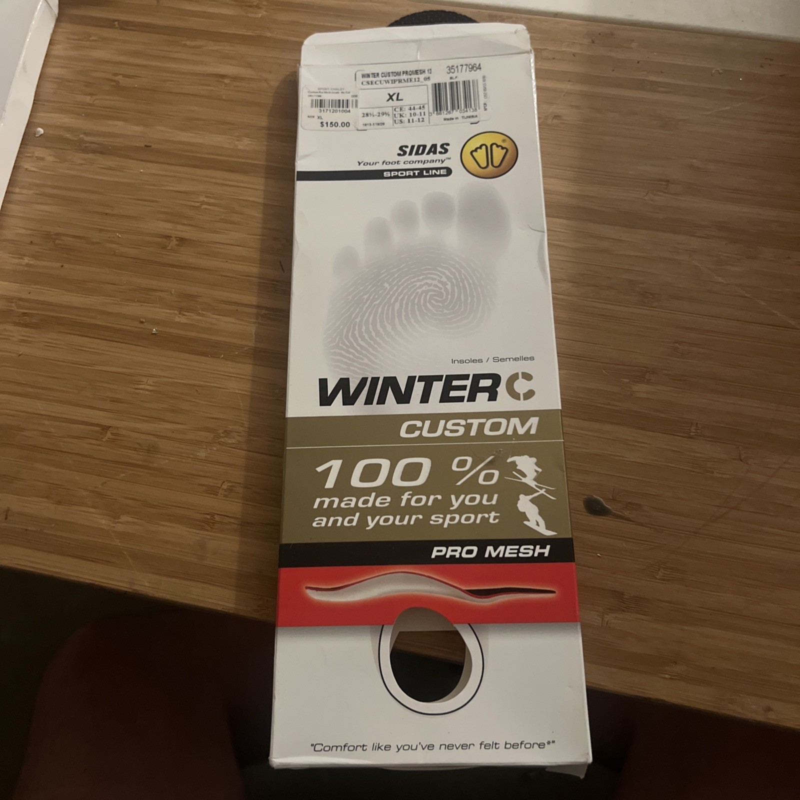 Sidas Insoles Medium (US 11-12)Winter Custom PRO Antibacterial￼ Cushioning ~ NEW