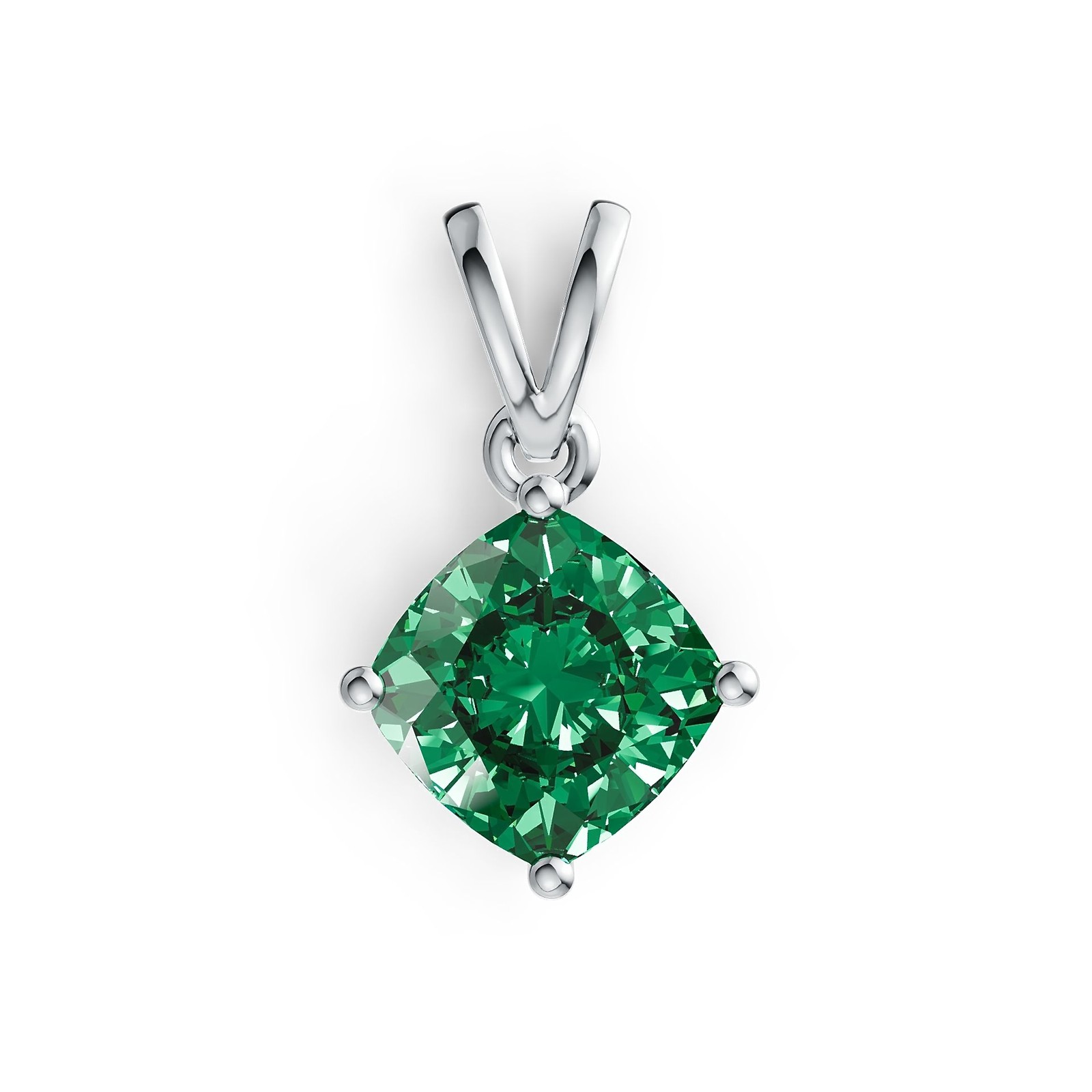 Sterling Silver Semi Mount Pendant Setting Cushion CU 7X7mm