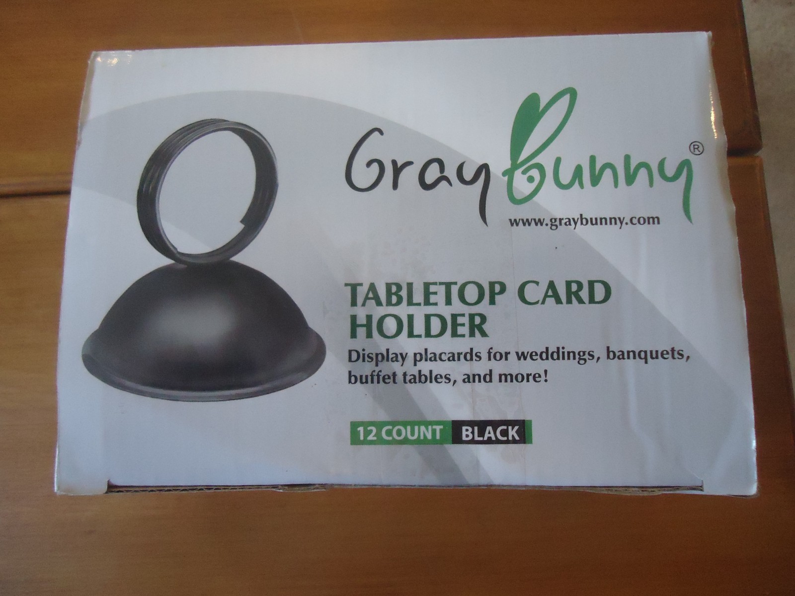 Table Top Card Holder 1 Dozen (12) Gray Bunny Black Metal Placards For Weddings