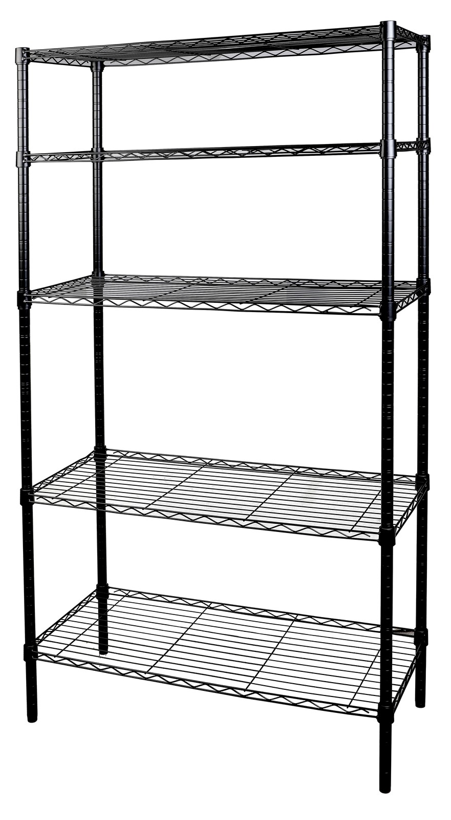 Rubbermaid 42835B 5-Tier Black Wire Shelving Unit 36"W x 16"D x 72"H - Heavy