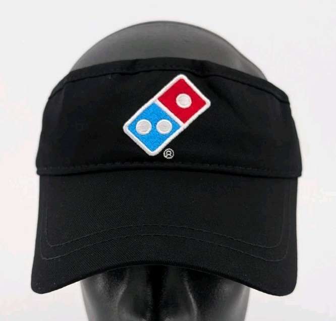 Domino's Gear Pizza Visor Black OSFM Adjustable Hook & Loop NEW Unisex
