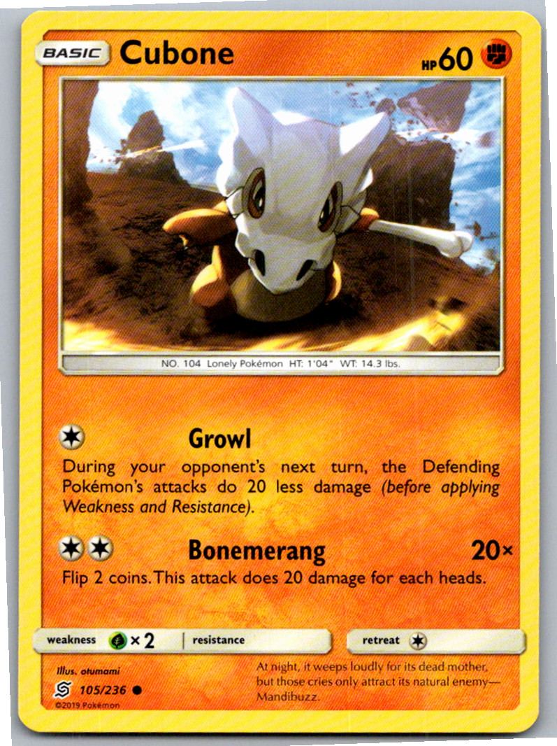 Cubone Common SM - Unified Minds 105/236 NM