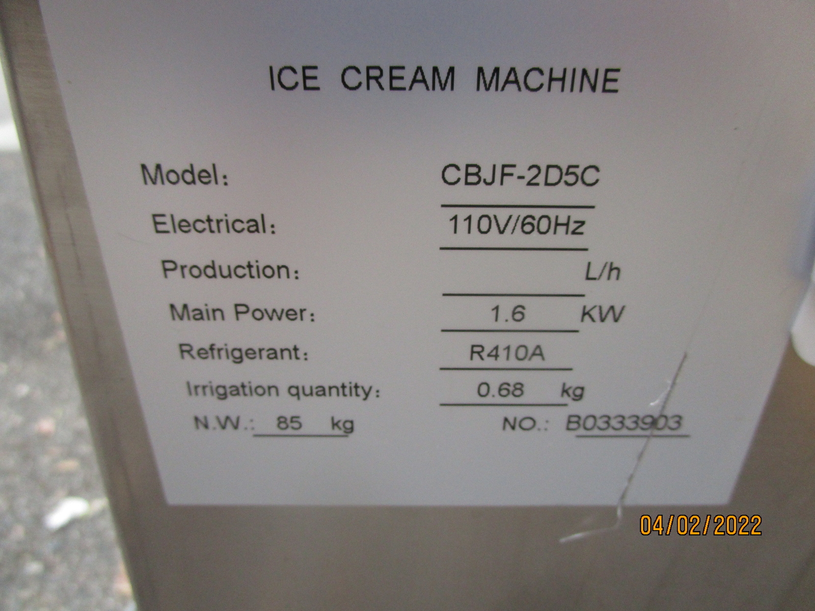 Artex Commercial Ice Cream Roll Machine Model CBJF-2D5C Double Pans