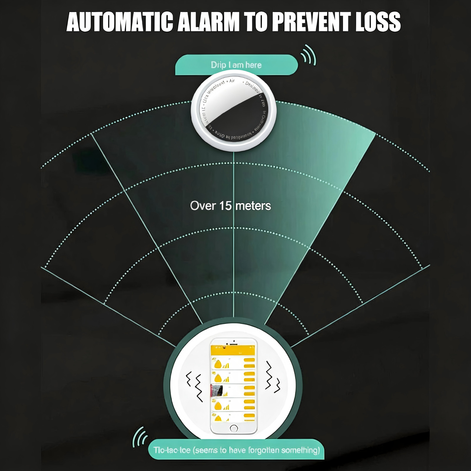 3 PACK Smart Air Tag GPS Bluetooth Tracking for Keys/ IOS & Android, F/S!