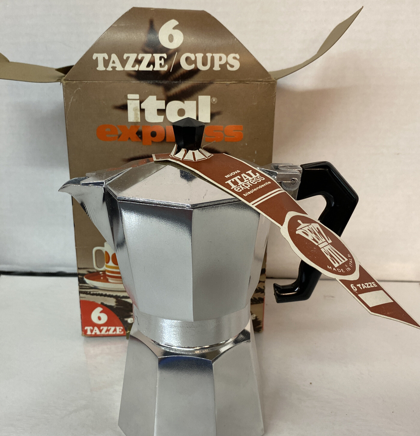 ital express pezzetti caffettiera 6 Cups coffee Pot NEW IN BOX