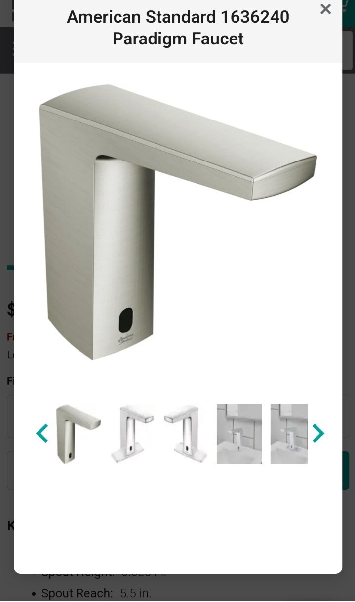 American Standard 7025103.295 Paradigm  Selectronic Integrated Faucet Less Mixin
