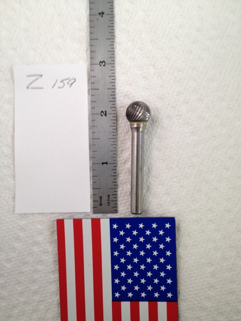 1 NEW FALCON / SGS 1/4" SHANK CARBIDE BURR. SD-5. SINGLE CUT. BALL SHAPE (Z159)