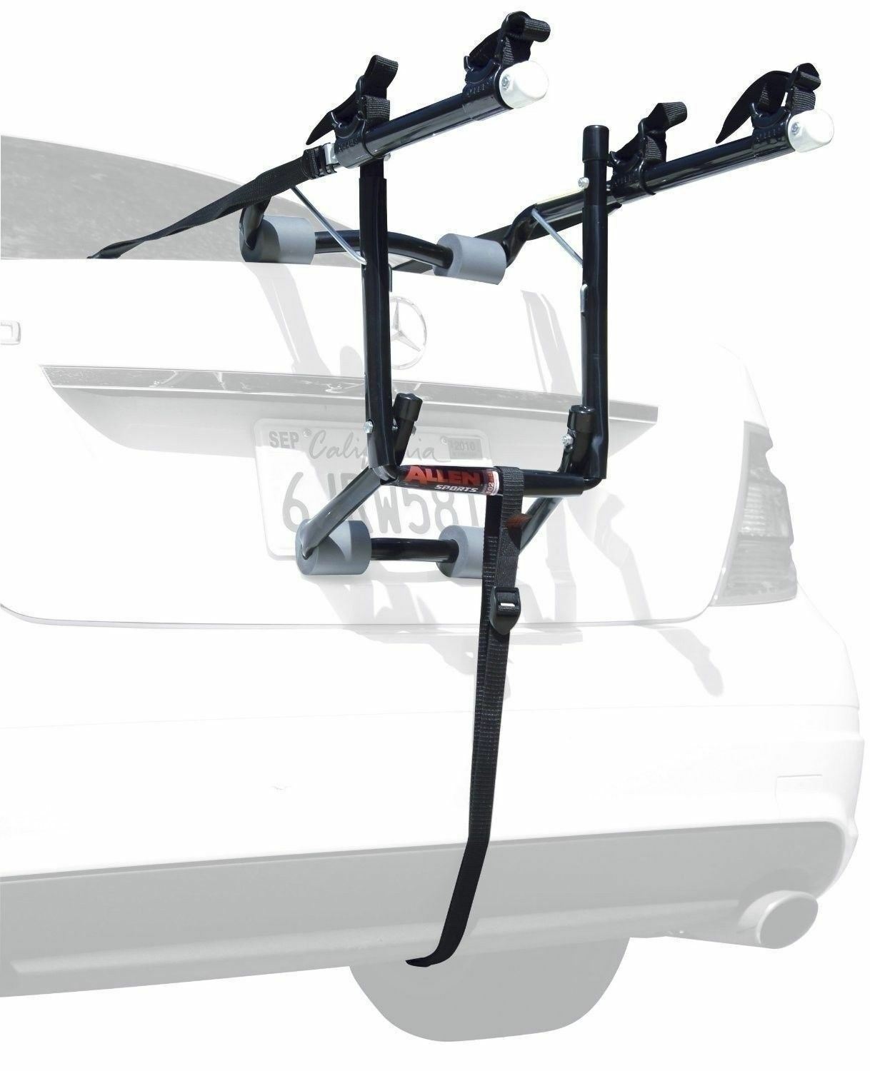 Black 2 Bike Trunk Mount Rack Bicycle Carrier Sports Deluxe Holder Car Travel