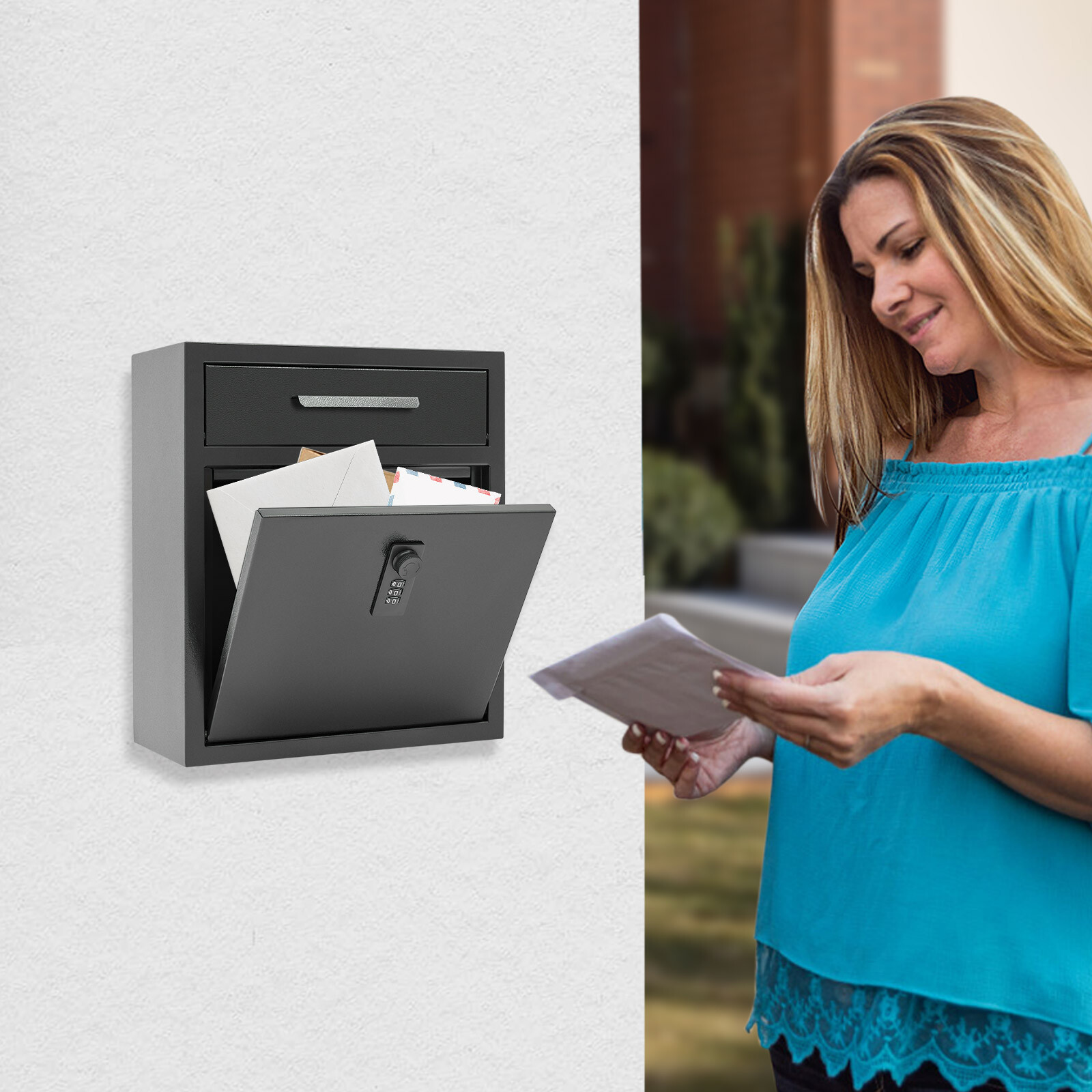Mailbox, Wall-mounted Mailbox, Mailbox With Combination Lock
