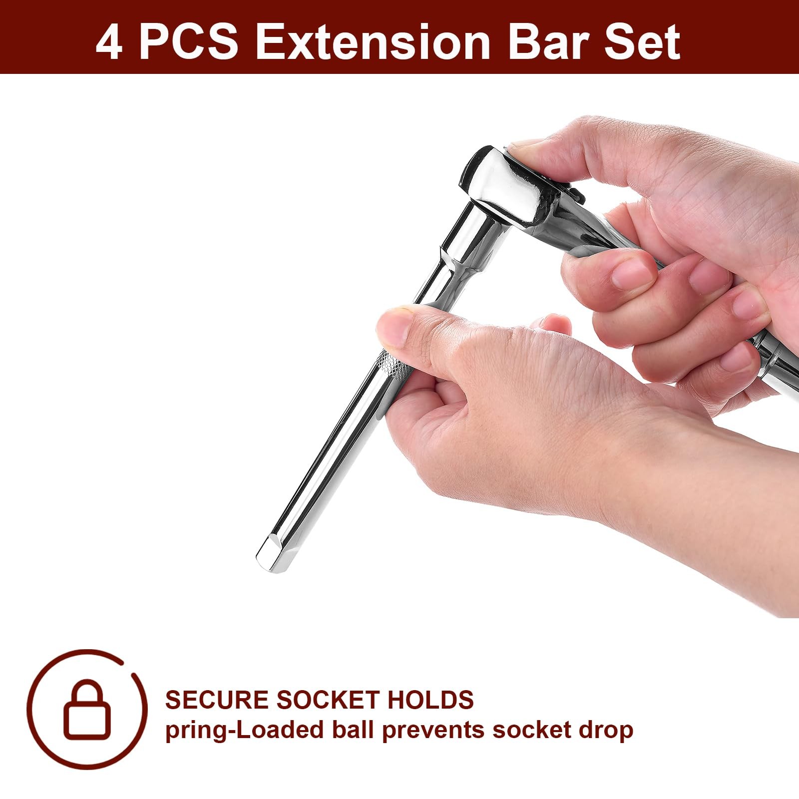 4PCS 1/4" Drive Socket Extension Bar Set,Socket Set