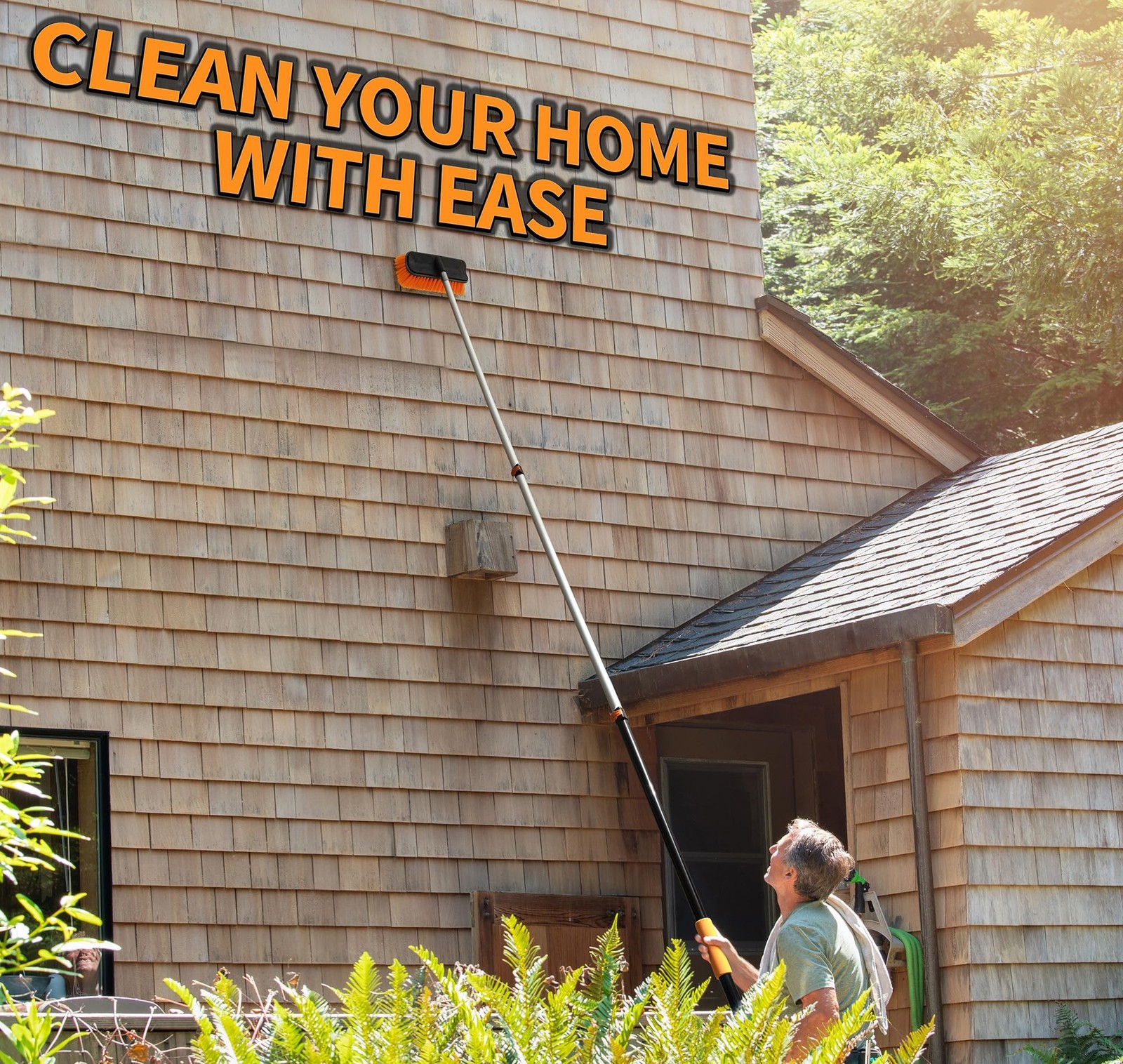 20 Foot High Ceiling Duster Kit and Scrub Brush with 4-12 ft Extension Pole /...