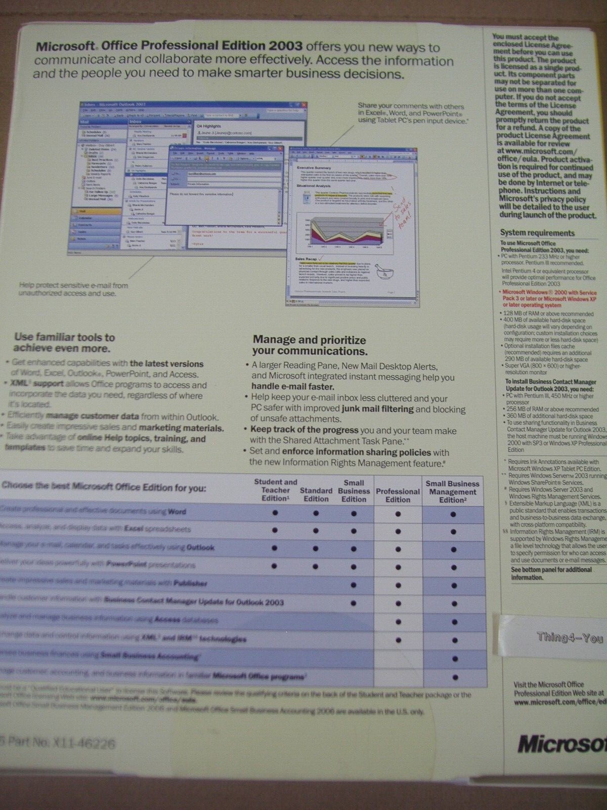 Microsoft Office 2003 Professional For 2 PCs Full Version MS Pro =NEW SEALED=