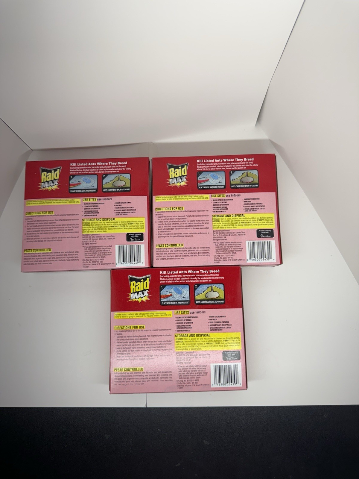 (3-boxes) Raid MAX Liquid Ant Bait 8 Count Value Pack