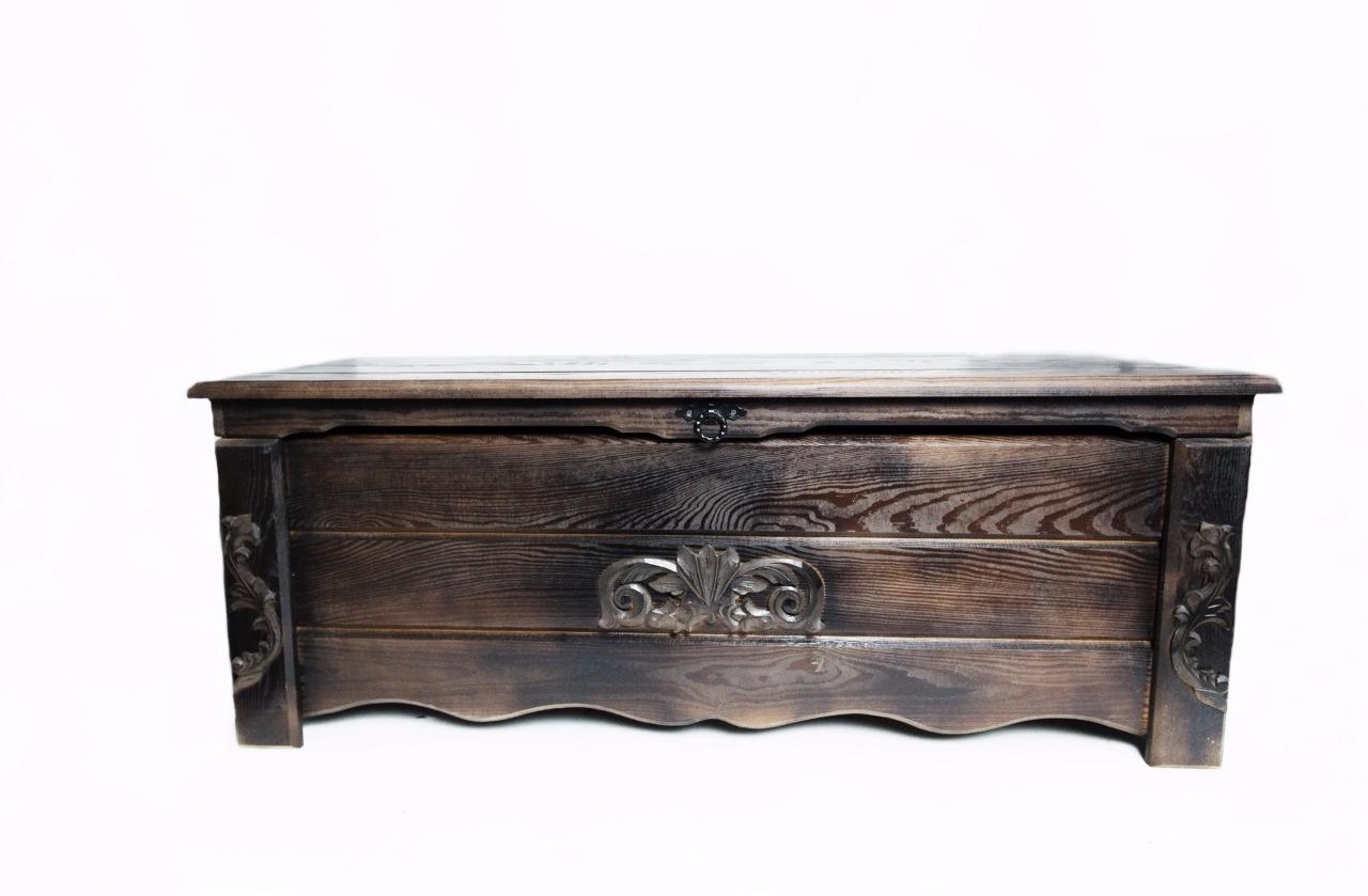 Wooden Vintage Blanket Trunk Box Coffee Table Chest Ottoman Furniture WBT6