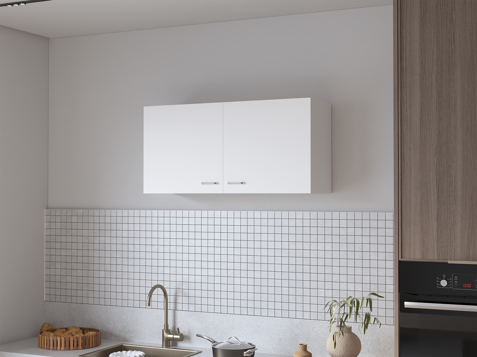 Oklahoma Wall Cabinet in melamine, Two Doors